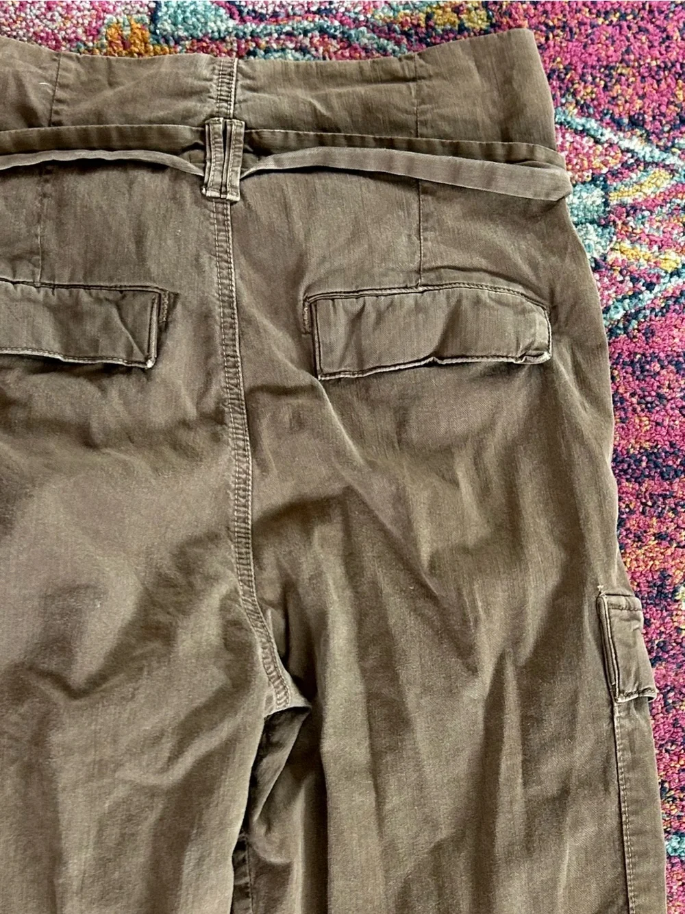 MOTHER | Women’s Brown Greaser Paperbag Pleated Belted Cargo Ankle Pants Size 26